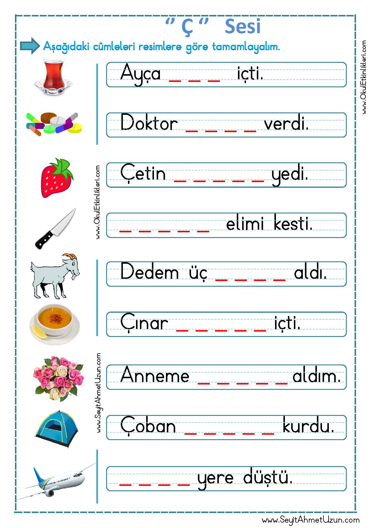  Sesi Resimli Bo luk Doldurma Etkinli i OkuL EtkinLikLeri 