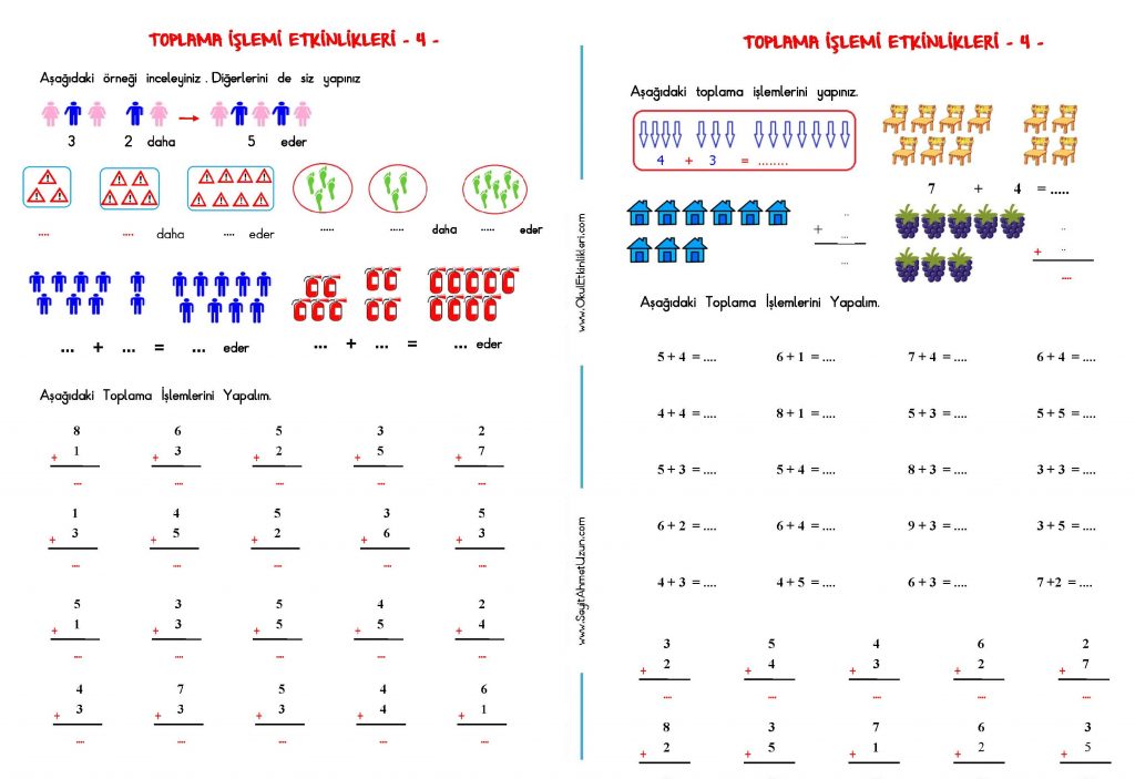 1. Sınıf Toplama İşlemi Etkinliği 4 - OkuL EtkinLikLeri – Eğitime Yeni ...